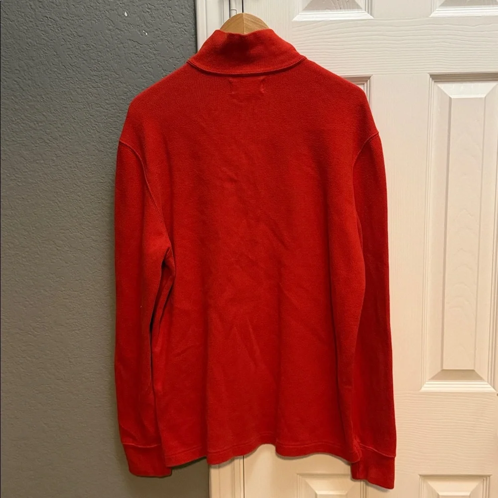 Ralph Lauren men’s dark orange quarter zip sweater size medium 100% cotton